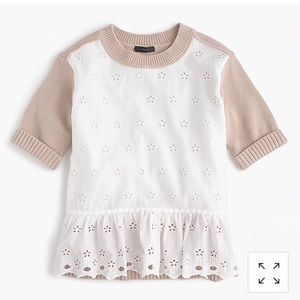 J.Crew Eyelet Peplum Sweater